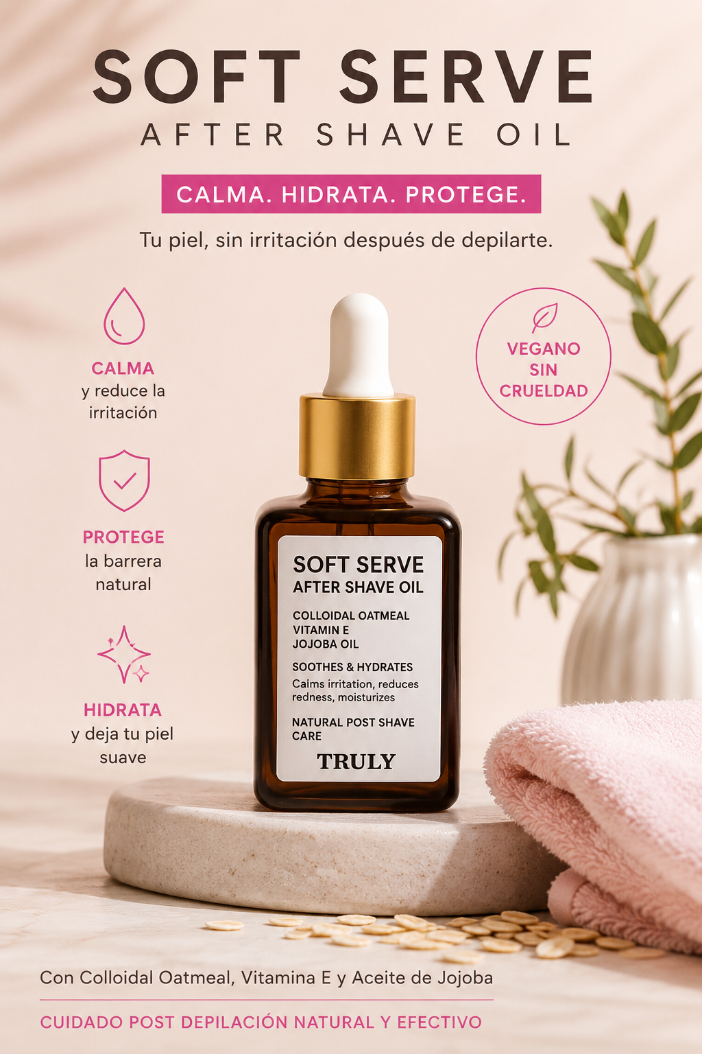 Aceite TRULY Piel Suave Post Depilacion